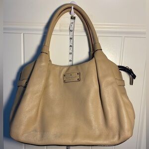 Kate Spade Berkshire Road Stevie Satchel Purse Handbag, Taupe 100% Leather